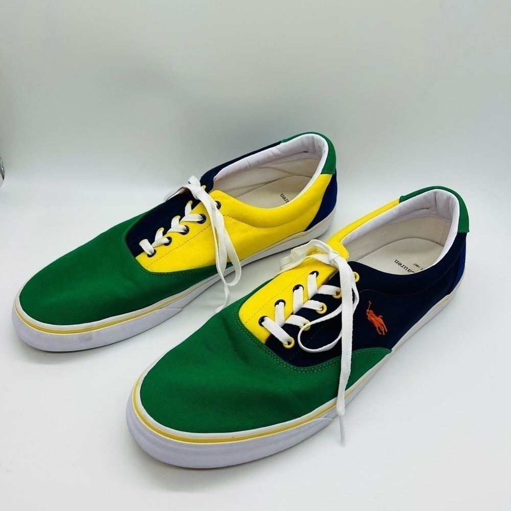 POLO RALPH LAUREN MENS THORTON COLOR BLOCK SNEAKERS SIZE 15D - Picture 3 of 9